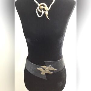 Unique Vintage Designer Dessins Stéfanie Kirshner Leather Belt